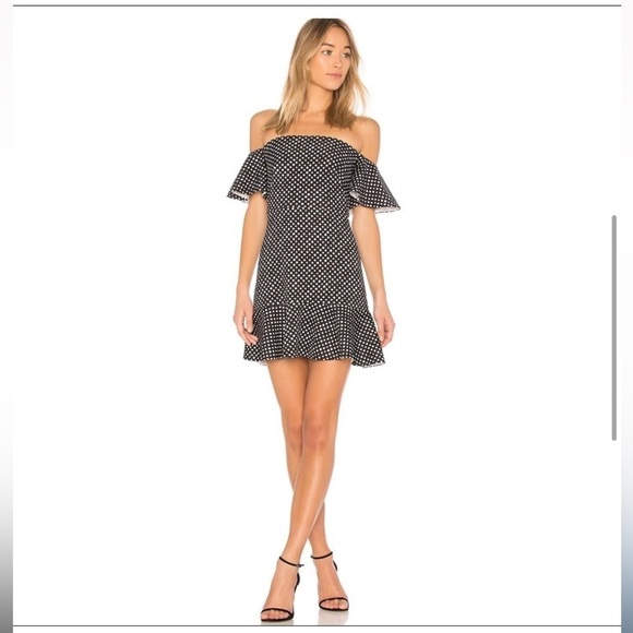 SALONI | Amelia Dress, Neoprene Polka Dot Size 2 ❤️ - Picture 1 of 15